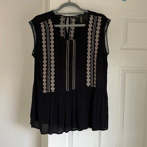 THML black top with cream stitching. Size large